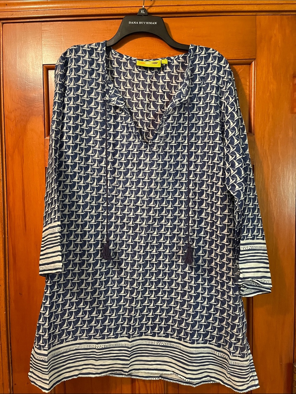 Navy and White Patterned Women’s Beach Cover-up